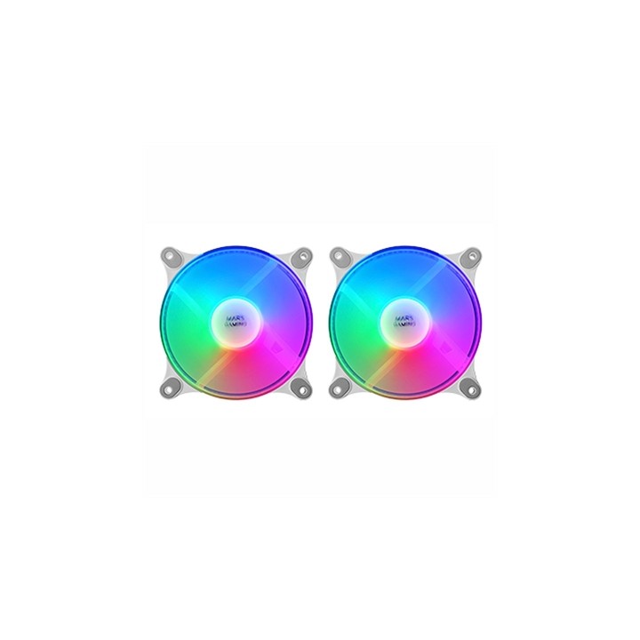 Kit de ventiladores mars gaming mfduow 2 x 120mm frgb blanco