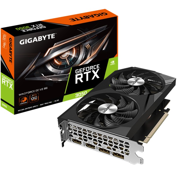 Tarjeta grafica gigabyte rtx 3050 windforce oc v2 8gb gddr6 - 2x dp - 2x hdmi pci express 4.0