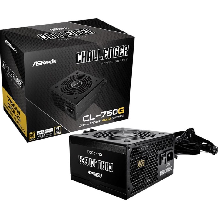 Fuente alimentacion asrock challenger cl - 750g gaming atx 750w negra