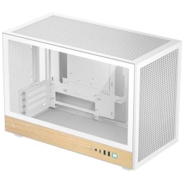 Caja ordenador gaming deepcool ch260 wood wh matx cristal templado blanca y madera