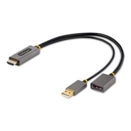 Adaptador hdmi a displayport - usb tipo a startech 0.30m - macho - macho - hembra - gris