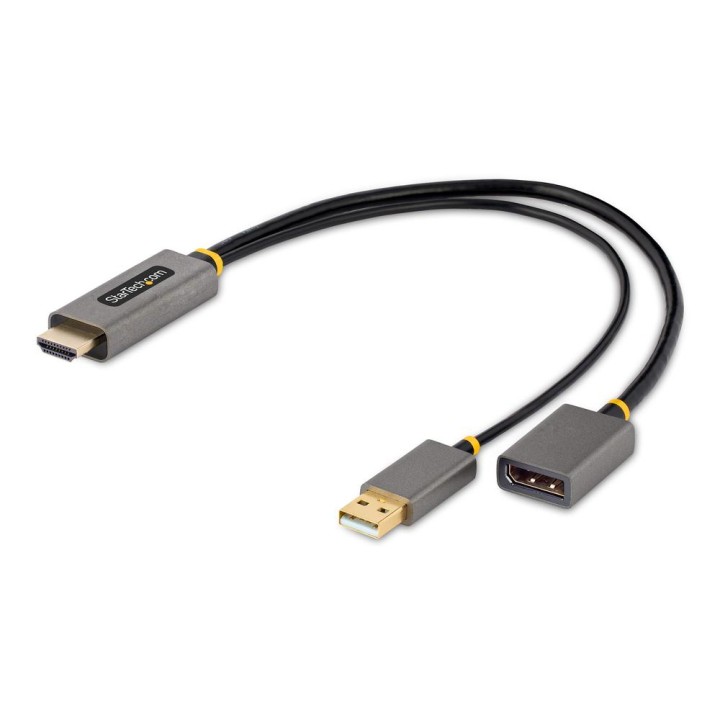 Adaptador hdmi a displayport - usb tipo a startech 0.30m - macho - macho - hembra - gris
