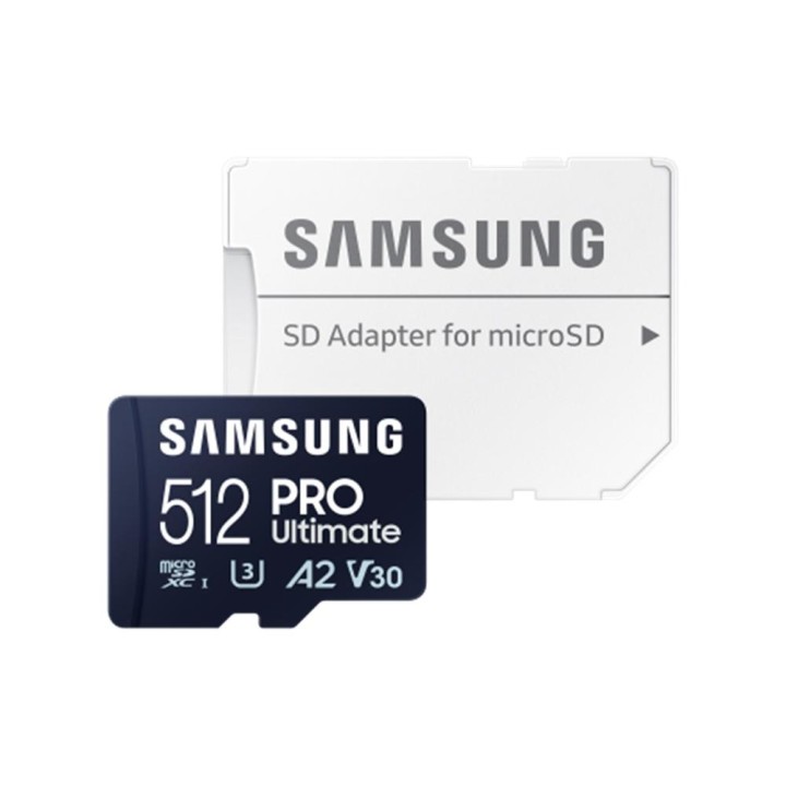 Tarjeta memoria micro sd samsung 512gb sdxc pro ultimate u3 v30 a2 + adaptador sd