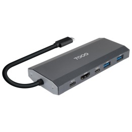 Carcasa disco duro tooq tqe - 2241g para ssd m.2 + hub usb tipo c 5 en 1