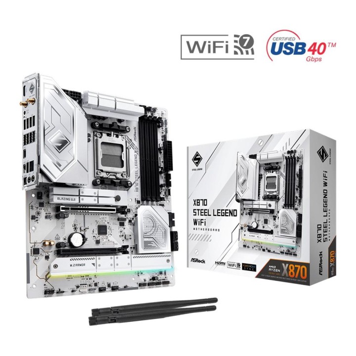 Placa base asrock x870 steel legend wifi am5 atx - 4x ddr5
