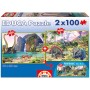 Puzzle Dino World 2x100pzs