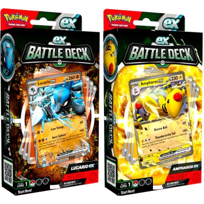 Juego cartas coleccionables Ampharos & Lucario Ex Battle Deck Pokemon ingles surtido