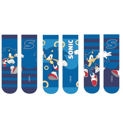 Set 3 calcetines Sonic the Hedgehog infantil surtido