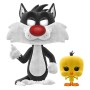 Set figura POP & Tee Looney Tunes Sylvestre and Tweety Flocked Exclusive