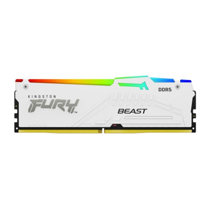 Memoria ram ddr5 16gb kingston - 6000mt - s - fury beast rgb - cl36 - blanco