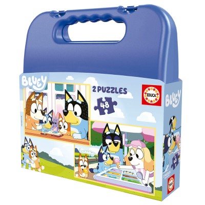 Puzzle maleta Bluey 2x48pzs