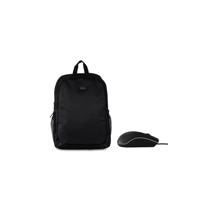 Mochila nilox basic para portatil 15.6 pulgadas negra + raton usb