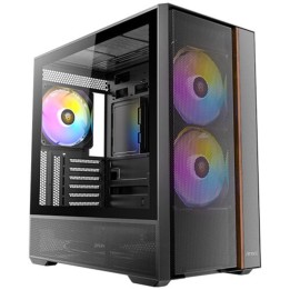 Caja ordenador gaming antec flux rear atx argb cristal templado negra