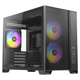 Caja ordenador gaming antec flux m matx cristal templado negra