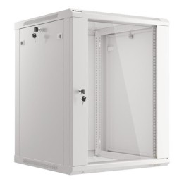 Armario lanberg mural rack 19 pulgadas 15u - 600x600 flat pack gris puerta cristal