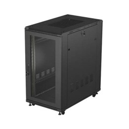 Armario lanberg rack 19 pulgadas 22u - 600x1000 flat pack puerta perforada negro