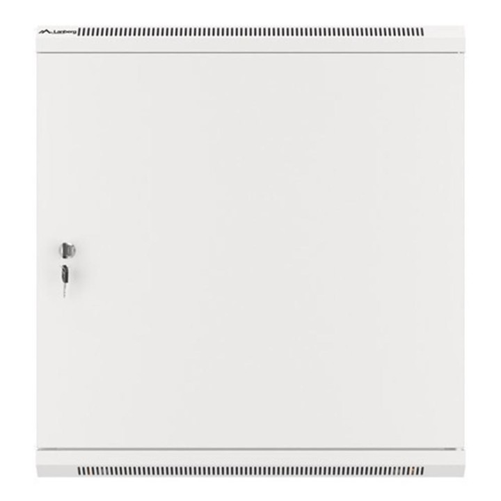 Armario lanberg mural 19 pulgadas 12u - 600x450 para automontaje con puerta metalica gris