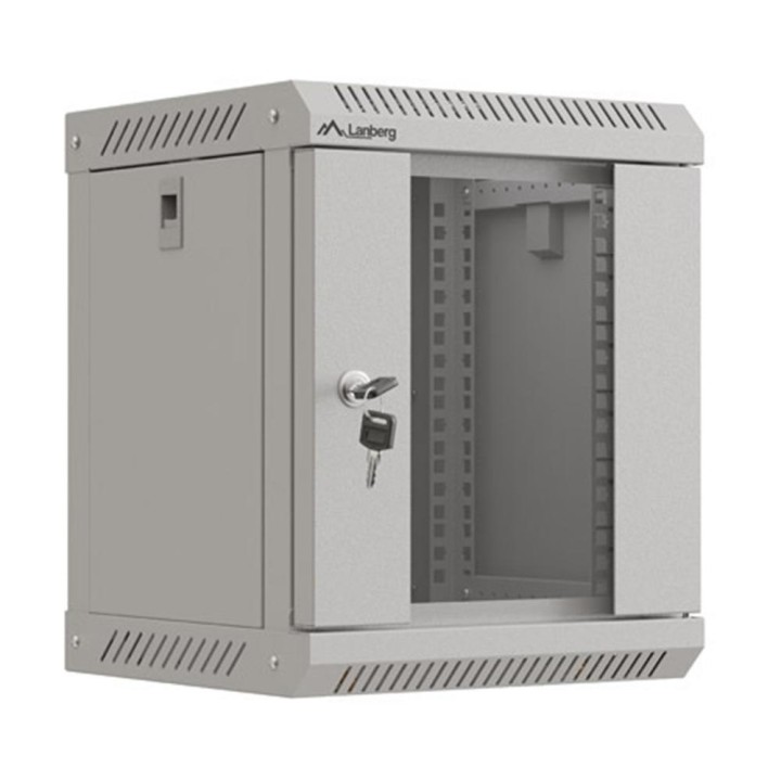 Armario lanberg mural rack 10 pulgadas 6u - 300x300 flat pack gris puerta cristal
