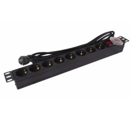Regleta phasak 8 tomas armario rack 19 pulgadas con interruptor 3m negro bns 1520