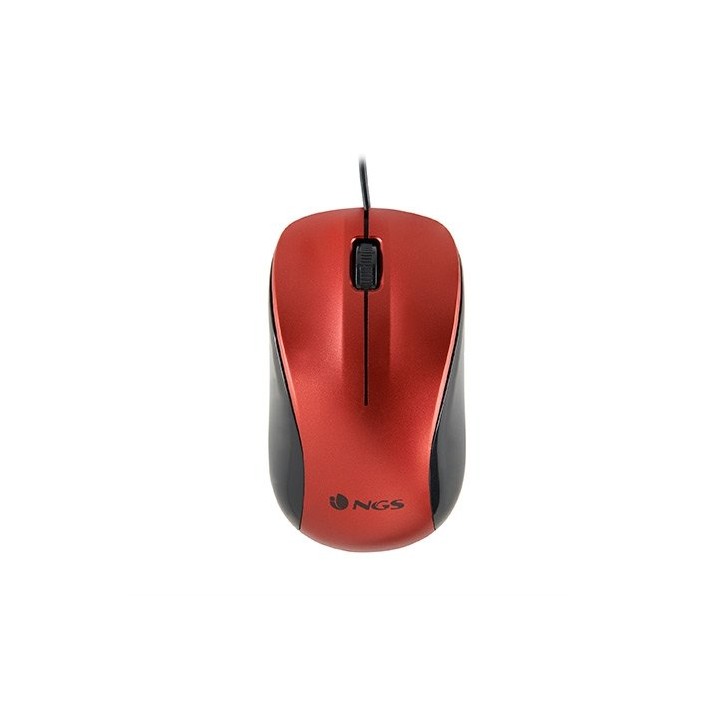 Ratón óptico ngs wired crew rojo cable 1.3m - 2 botones - 1200 dpi