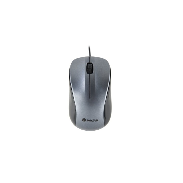 Ratón optico ngs wired crew gris cable 1.3m - 2 botones - 1200 dpi