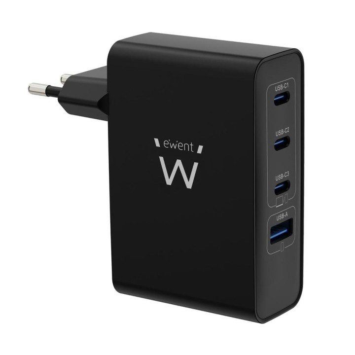 Cargador ewent ew1336 100w 3x usb tipo c 1x usb tipo a negro