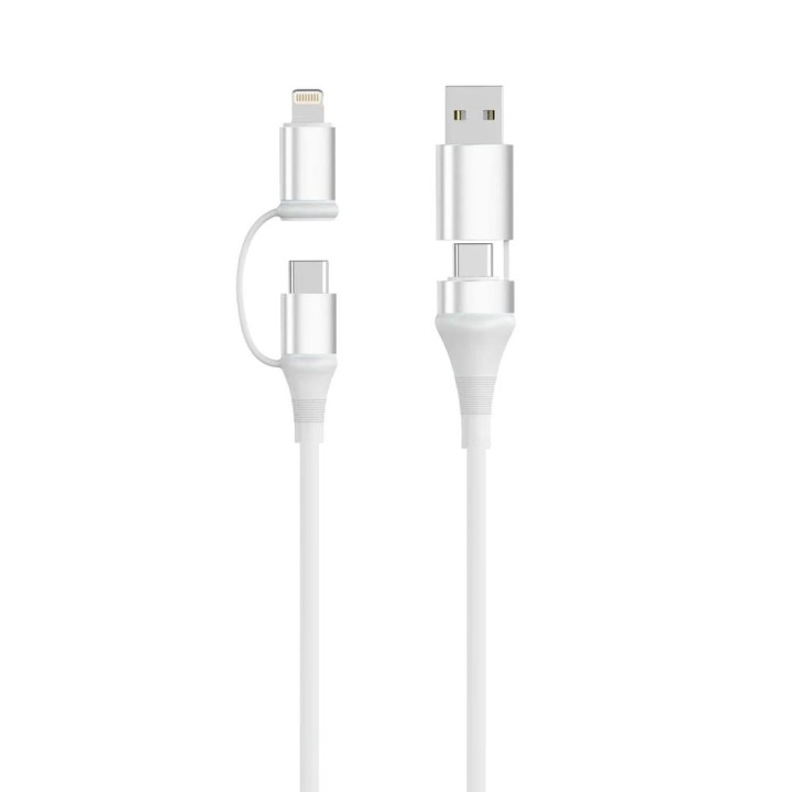 Cable usb tipo c - lightning a usb tipo c - usb tipo a ewent ec1075 1m - macho - macho - blanco