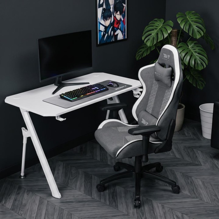 Silla gaming drift dr190 gris y blanco