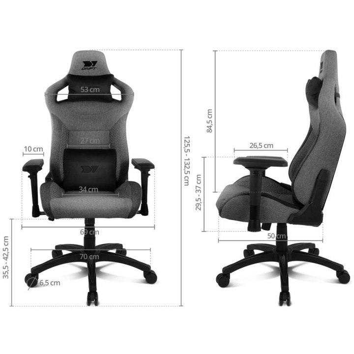 Silla gaming drift dr220 gris oscuro