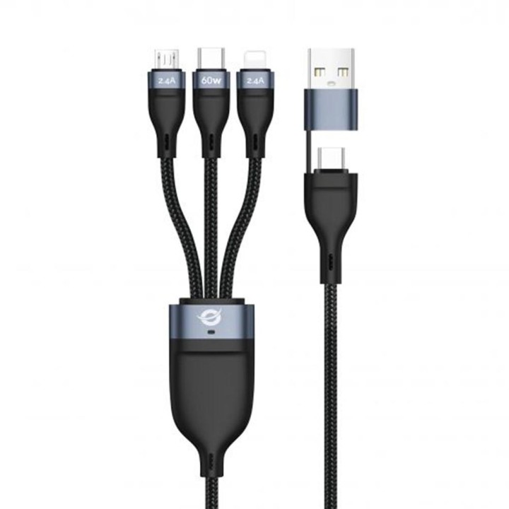 Cable usb 3in1 conceptronic 1.5m pd 3.0 100w 20v 5a 480mbps e - mark