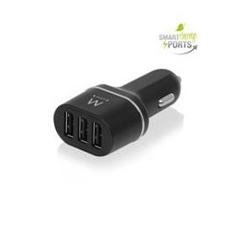 Cargador usb ewent coche 3 puertos