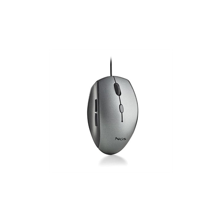 Raton ngs wired ergo silent mouse gris