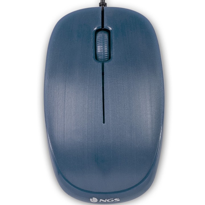 Raton con cable ngs flameblue - optico - 1000dpi - 2 botones + scroll - ergonomico - usb - azul