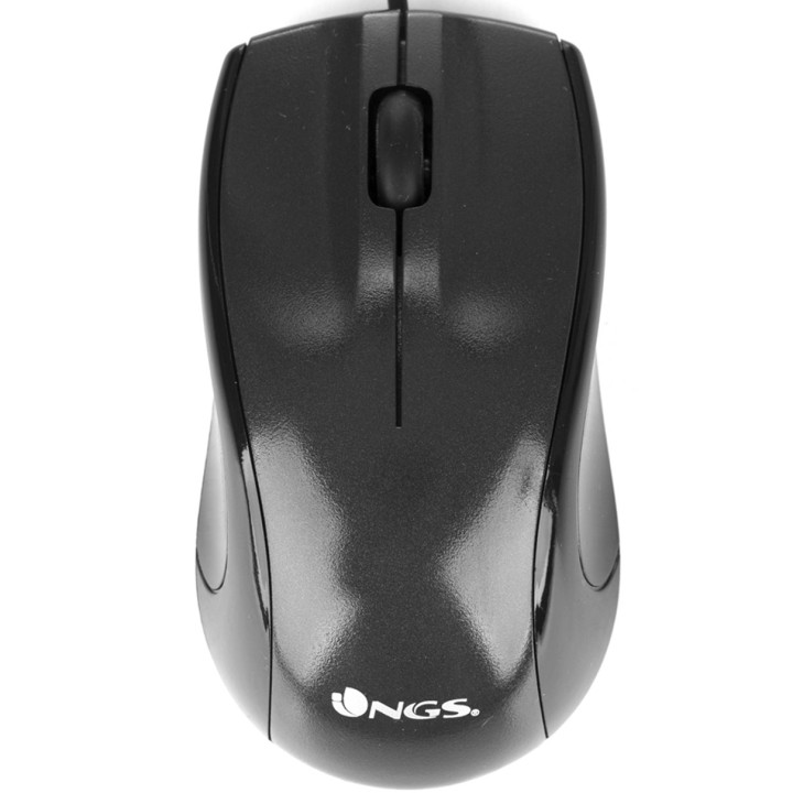 Raton con cable ngs mist - optico - 1000dpi - 2 botones + scroll - ergonomico - usb - negro