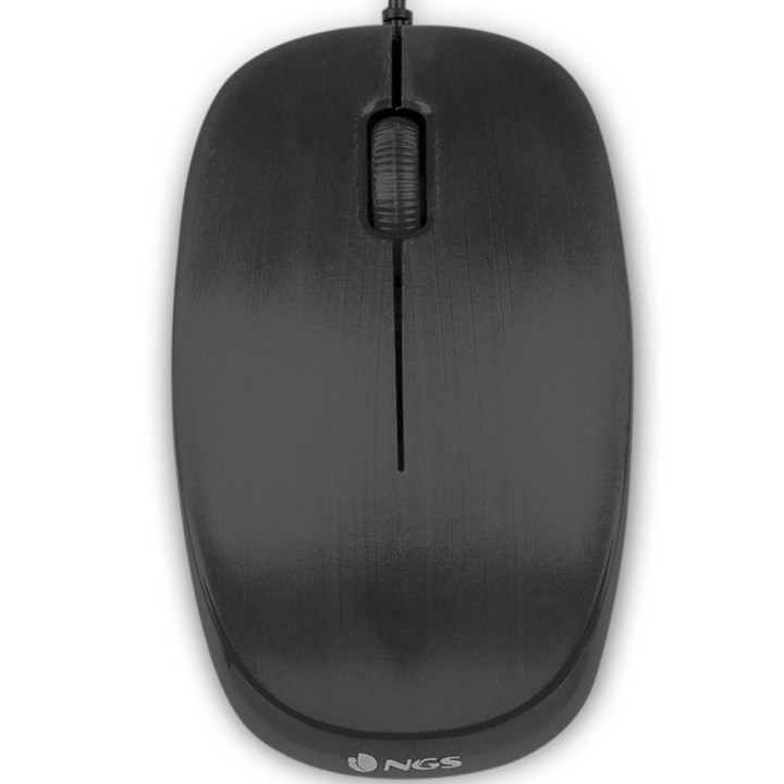 Raton con cable ngs flame - optico - 1000dpi - 2 botones + scroll - ergonomico - usb - negro
