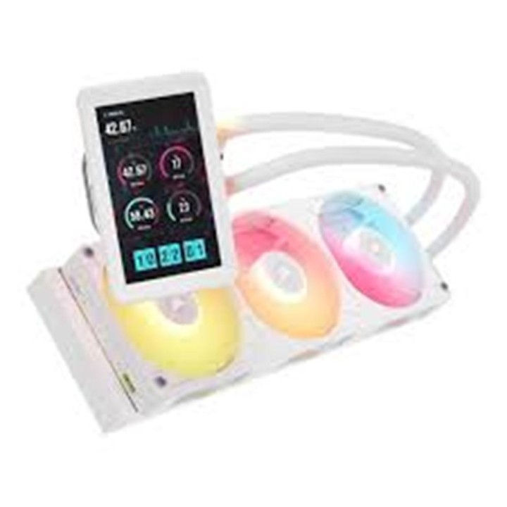 Kit refrigeracion liquida corsair icue link titan ii 360 rx lcd rgb 3x 120mm blanco