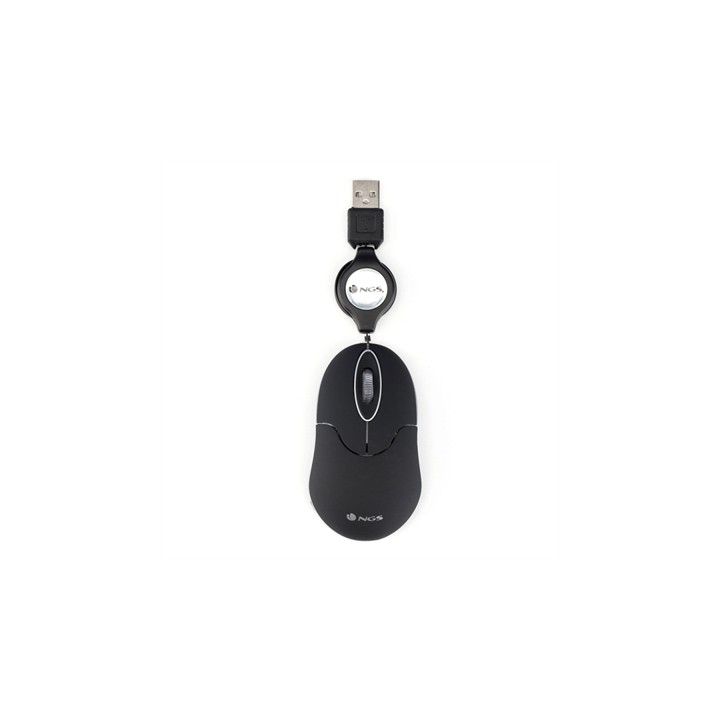 Raton con cable ngs sin black - 100dpi - 2 botones - usb