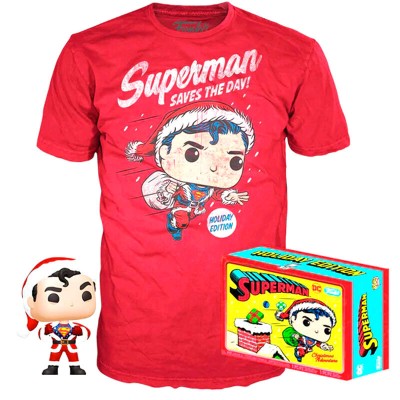 Set figura POP & Tee DC Comics Superman Exclusive Flocked