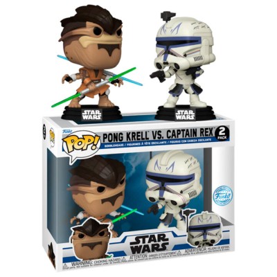 Blister 2 figuras POP Star Wars The Clone Wars Duels Pong Krell & Captain Rex Exclusive