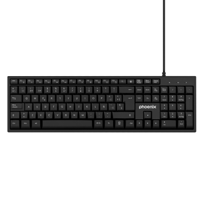 Phoenix k100 teclado multimedia usb negro