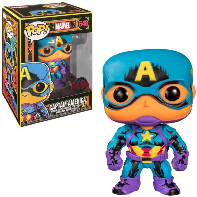 Funko pop marvel black light capitan