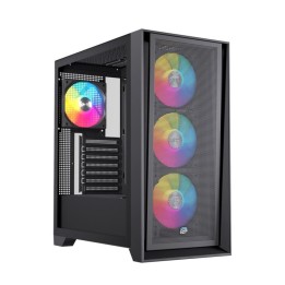 Caja ordenador gaming einarex p600 rgb atx cristal templado negra