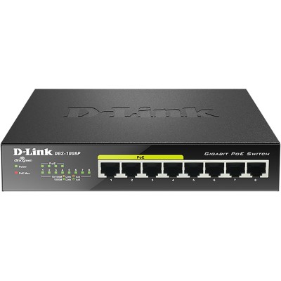 Switch 8 puertos gigabit poe d link