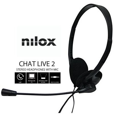 Auriculares nilox microfono control vol negro