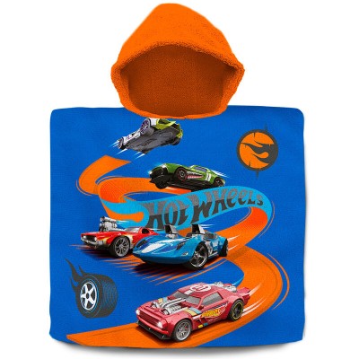 Poncho toalla Hot Wheels algodon