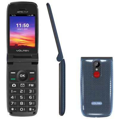 Telefono movil volfen astro flip azul