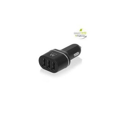 Cargador usb ewent coche 3 puertos