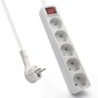 Regleta ewent 5 tomas shucko interruptor