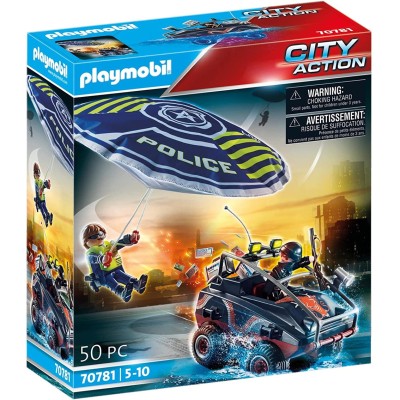 Playmobil policia paracaidas persecucion del vehiculo