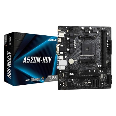 Placa base asrock am4 a520m hdv m atx